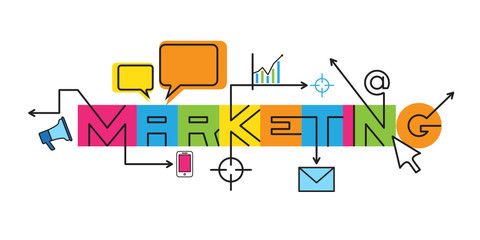 MARKETING Line Icon Sketch Notes