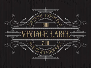 Vintage typographic label premium - vector