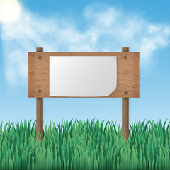 Wooden blank signboard