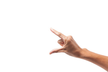 Man asia hand sign isolated on white background.