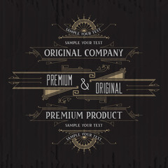 Vintage typographic label premium - vector