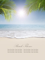 Fototapeta na wymiar View of nice tropical beach. Banner, extra space for your text.