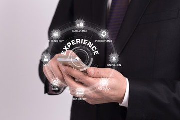 EXPERIENCE CONCEPT with Icons and Keywords