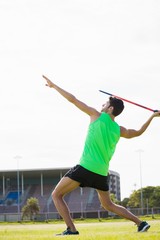 Athlete about to throw a javelin