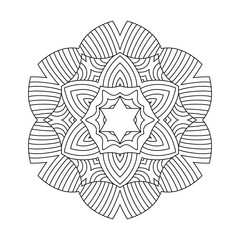 Abstract round ornament.  Mandala. Abstract background. Design for adult coloring book page