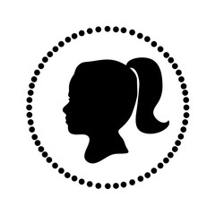 Black silhouette of girl in frame
