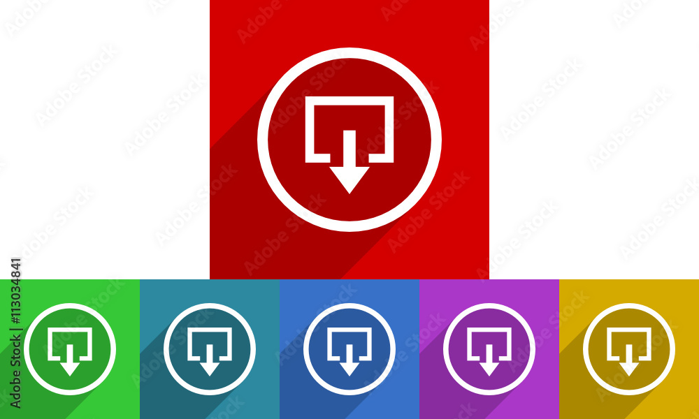 Poster flat design vector logout icon set