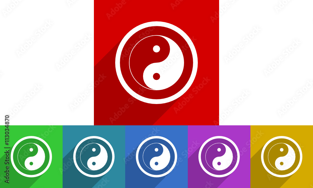 Aufkleber flat design vector ying yang icon set
