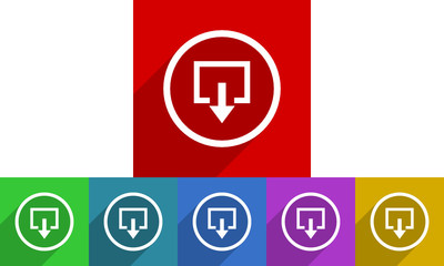 Flat design vector logout icon set