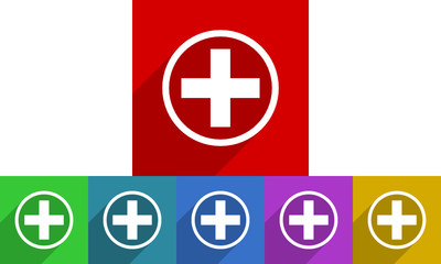 Flat design vector plus icon set