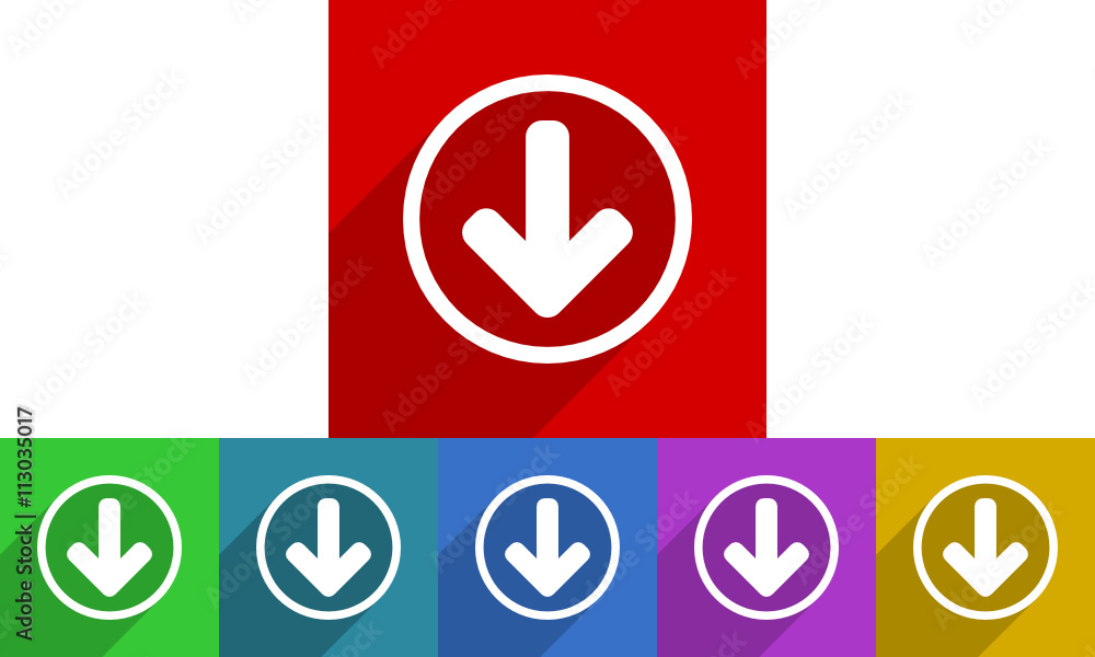 Aufkleber flat design arrow vector icon set