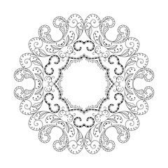 Abstract round ornament. Mandala. Abstract background. Design for coloring book page