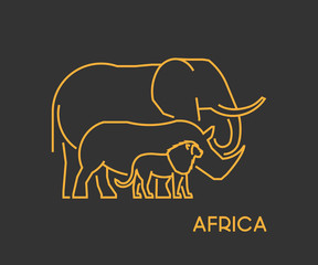 Gold outline symbol Africa