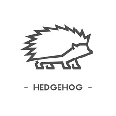 Cool line vector figure of hedgehog. © karpenko_ilia