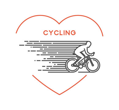 Line vector symbol for cycling with open path
