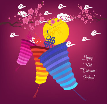 Mid Autumn Festival background with lantern