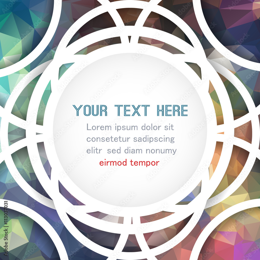 Poster abstract geometric background with polygons and circles. ready f