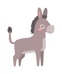 Cartoon donkey animal vector.