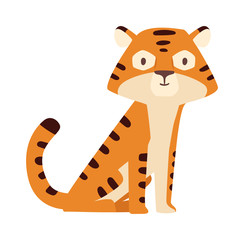 Cartoon tiger vector illustration.