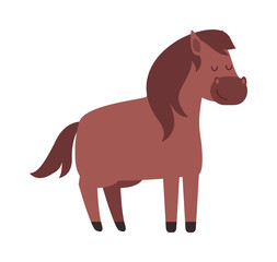 Cartoon pony vector illustration.