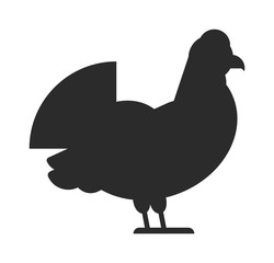 Bird black silhouette vector illustration.