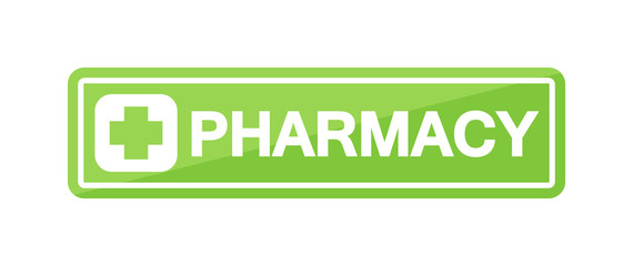 Pharmacy shop signboard vector.