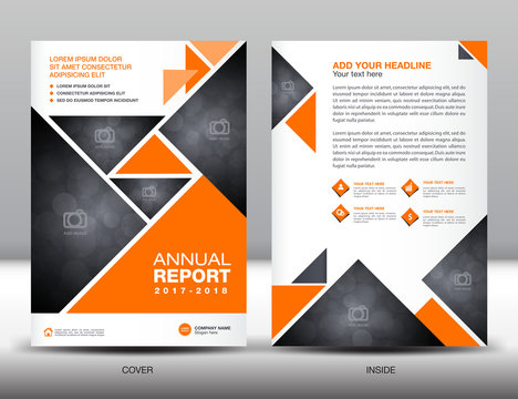 Orange Annual report cover template, business brochure flyer template, book cover, brochure cover template, flyer design