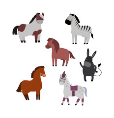 Cartoon horse vector illustration.
