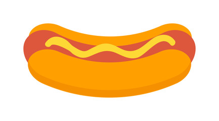 Hotdog isolated vector illustration.