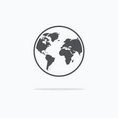 Globe. Icon globe. Vector illustration.