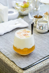 Fruit cocktail in whiskey glass