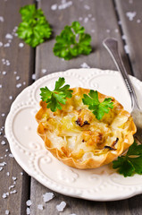 Homemade tartlets with cabbage