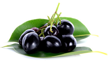 Jambolan plum on white background