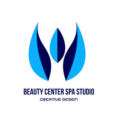 Blue spa beauty center studio logo