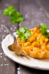 Homemade tartlet with corn