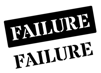 Failure black rubber stamp on white