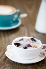 delicious food on table