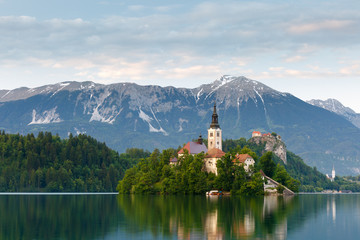 Fototapeta na wymiar View to lake Bled, Slovenia