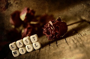 splotchy retro effect on photo concept last will and testament