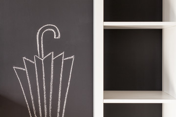 Umbrella drawing on wall