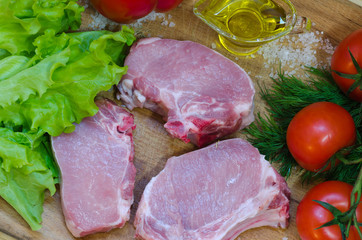 raw fresh meat with vegetables