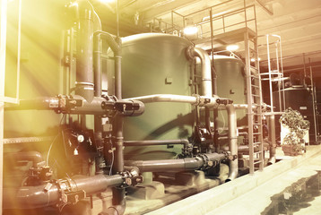 water treatment tanks at power plant
