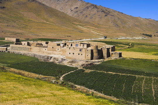 Farmhouse on the southern route between Kabul and Bamiyan, Afghanistan