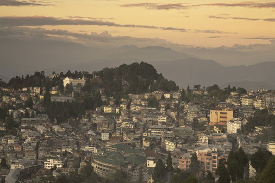 View of city center, Darjeeling, West Bengal
