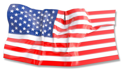 3d illustration of waving American Flag