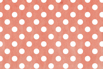 White dots on pink watercolor background.