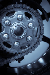 Motorcycle chain and sprocket