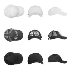 set of caps isolated on white