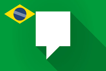 Fototapeta na wymiar Long shadow Brazil flag with a tooltip