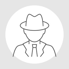 Detective avatar line icon